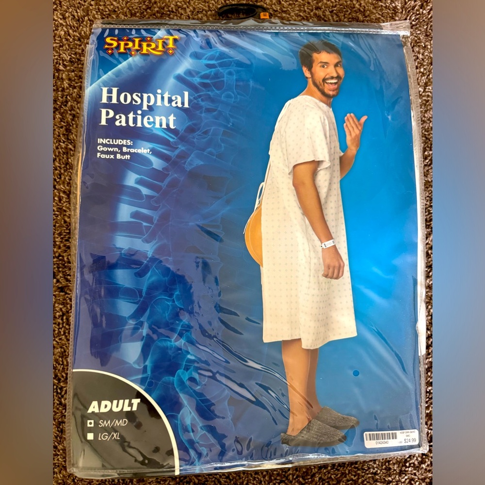 HALLOWEEN - Hospital Patient - Size S/M {Couples Costume - Say Ahh! Nurse}